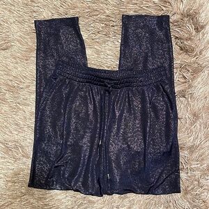 Jennifer Lopez Leopard Print Purple Hi Rise Straight‎ Leg Sheer Pants Small